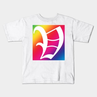 Rainbow White Letter V Kids T-Shirt